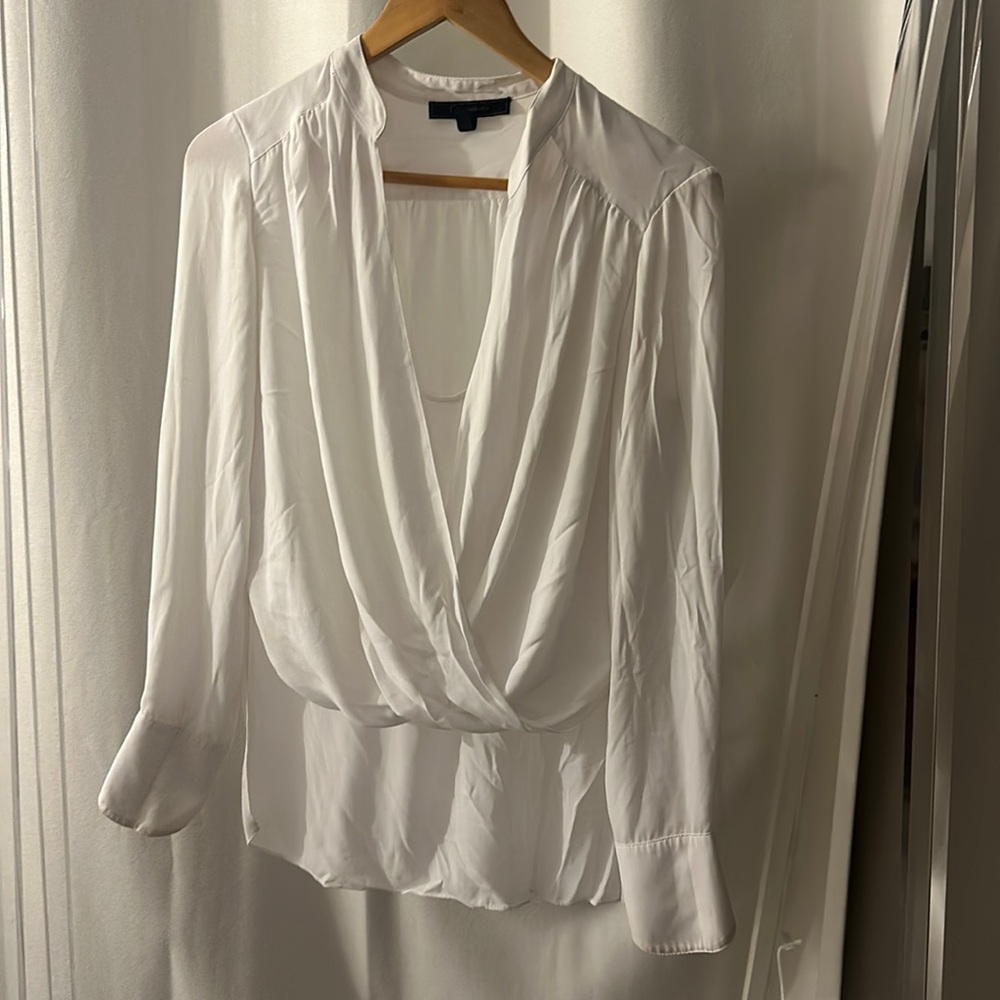 Bcbgmaxazria white layered blouse